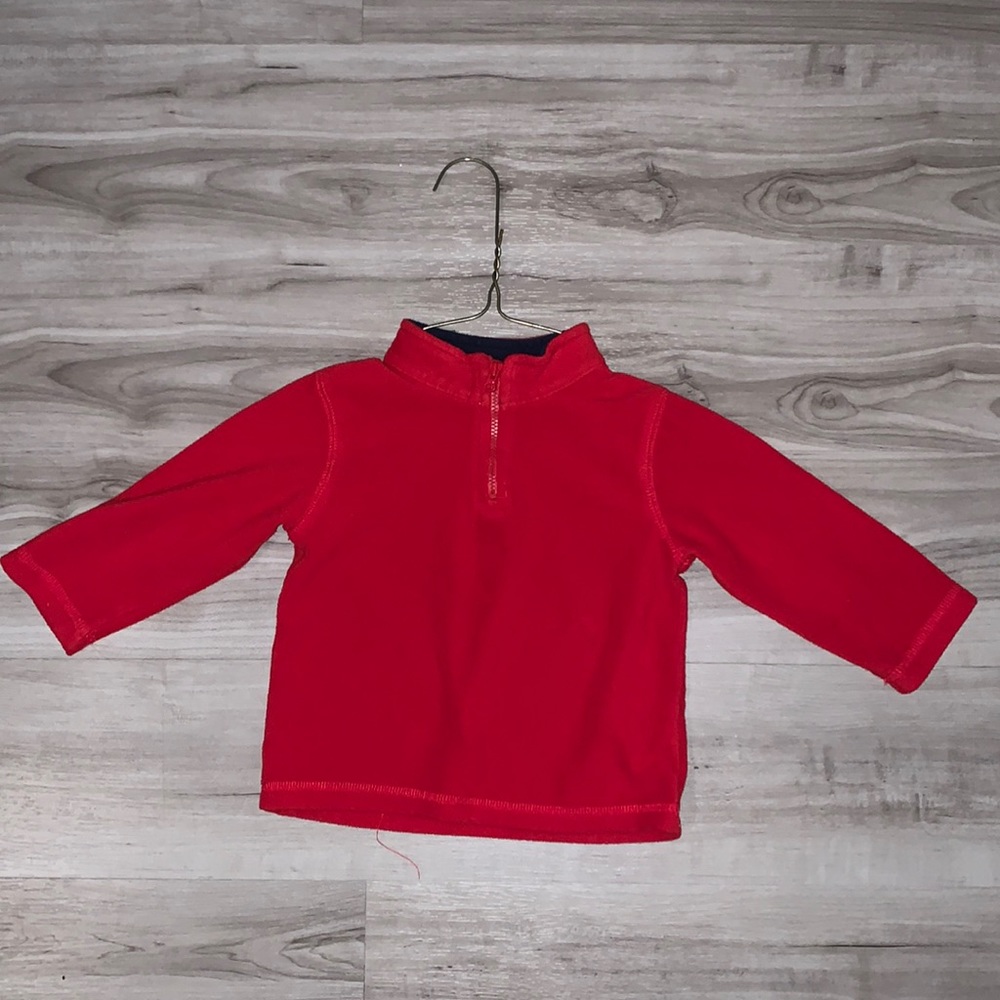 Jumping Beans red 1/4 zip pullover VGUC 18M
